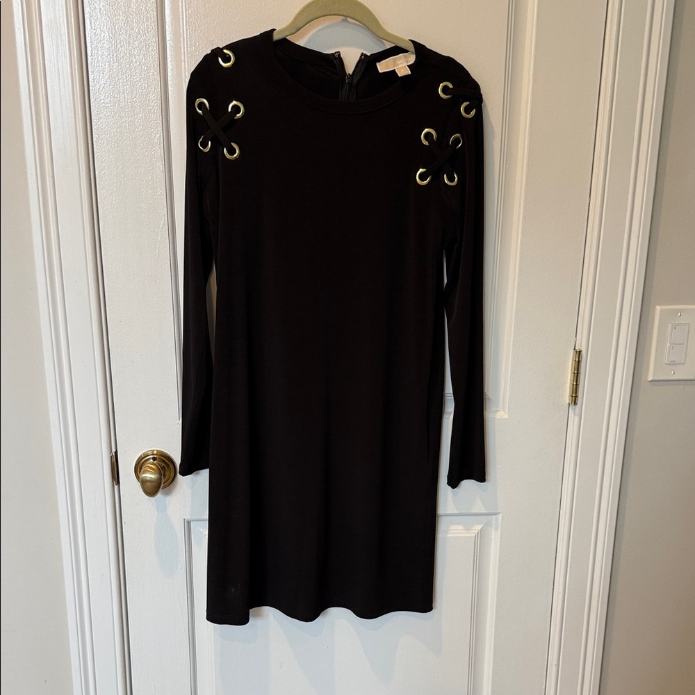 Michael Kors Black Dress with Grommet Accents